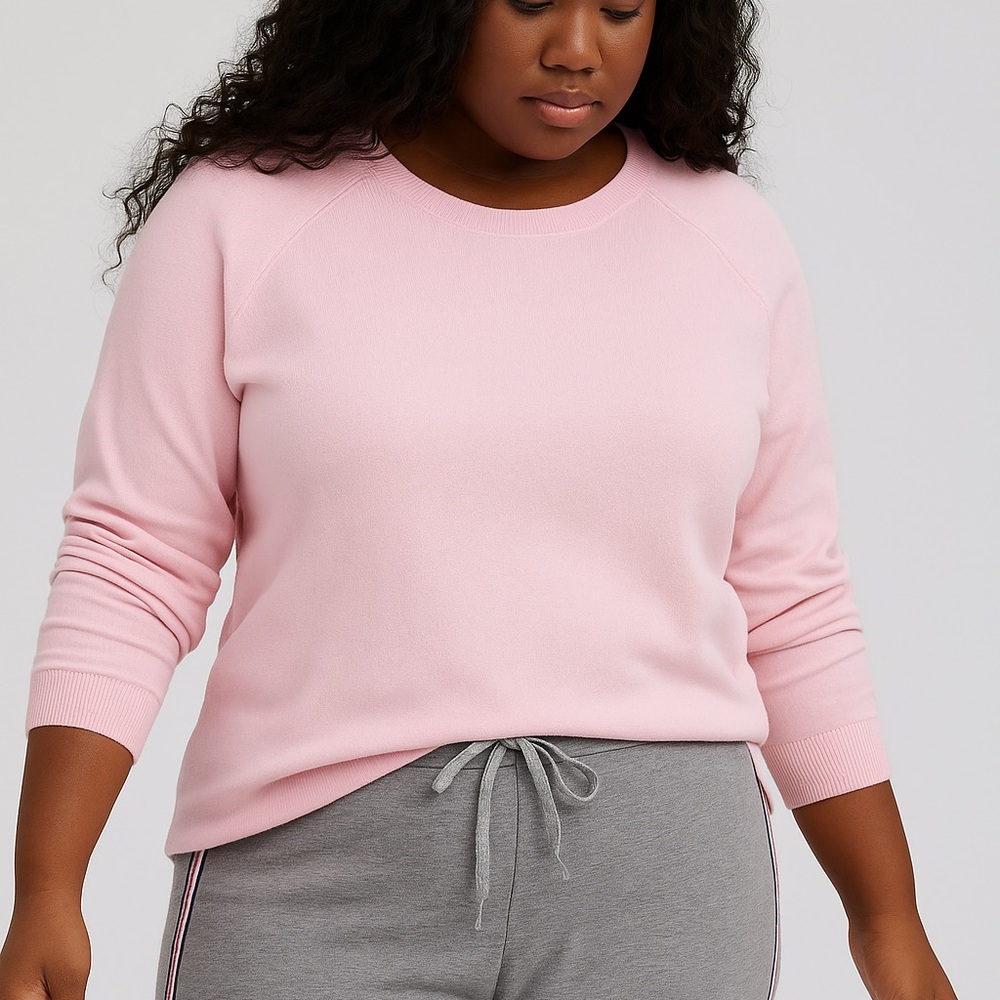Torrid Light Pink Crew Neck Sweater